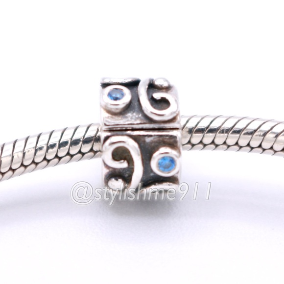 Authentic PANDORA Tendril Blue CZ Clip - Picture 5 of 11